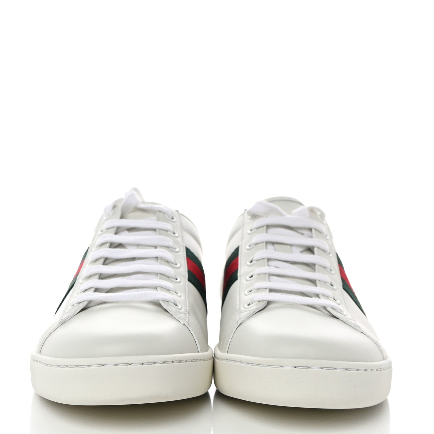 Calfskin Ayers Bee Embroidered Womens Ace Sneakers 41 White Green
