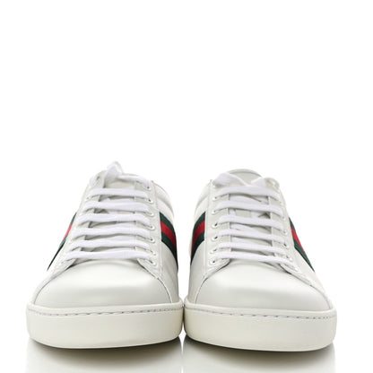 Gucci Calfskin Ayers Bee Embroidered Womens Ace Sneakers 41 White Green 2 of 10