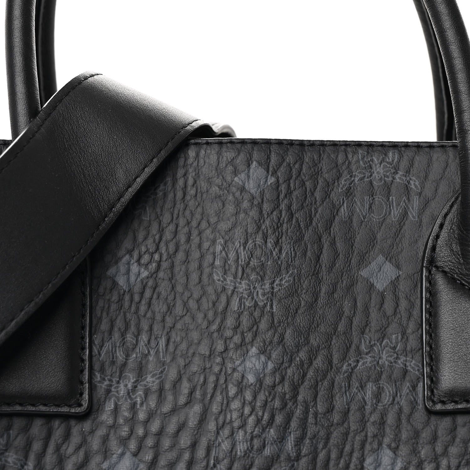 MCM Visetos Large Munchen Tote Black 10 of 12