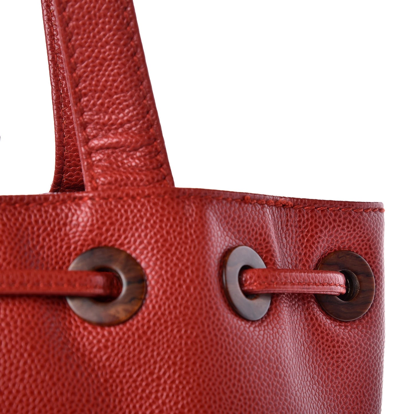 Caviar CC Drawstring Shoulder Bag Red