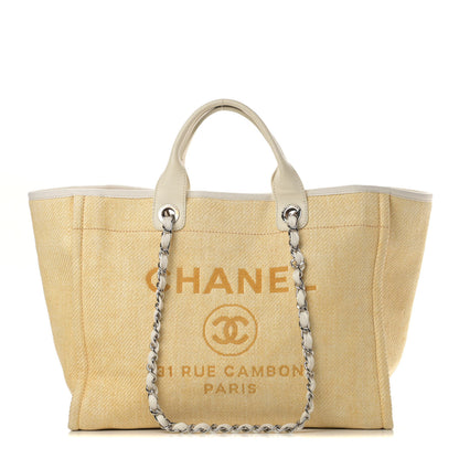 Chanel Woven Straw Raffia Medium Deauville Tote Beige 1 of 12