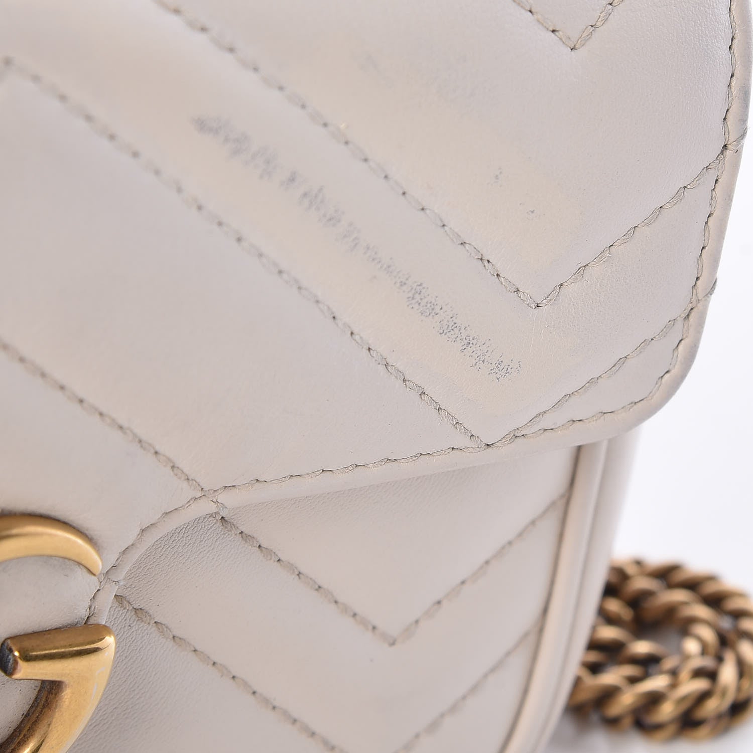 Gucci Calfskin Matelasse Super Mini GG Marmont Shoulder Bag White 13 of 18