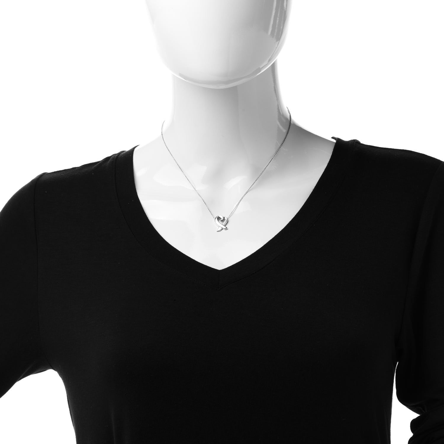 Tiffany Sterling Silver Small Paloma Picasso Loving Heart Pendant Necklace 2 of 7