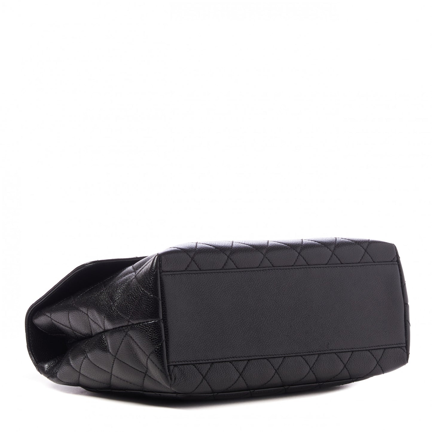 Caviar Quilted Jumbo Kelly Flap Black