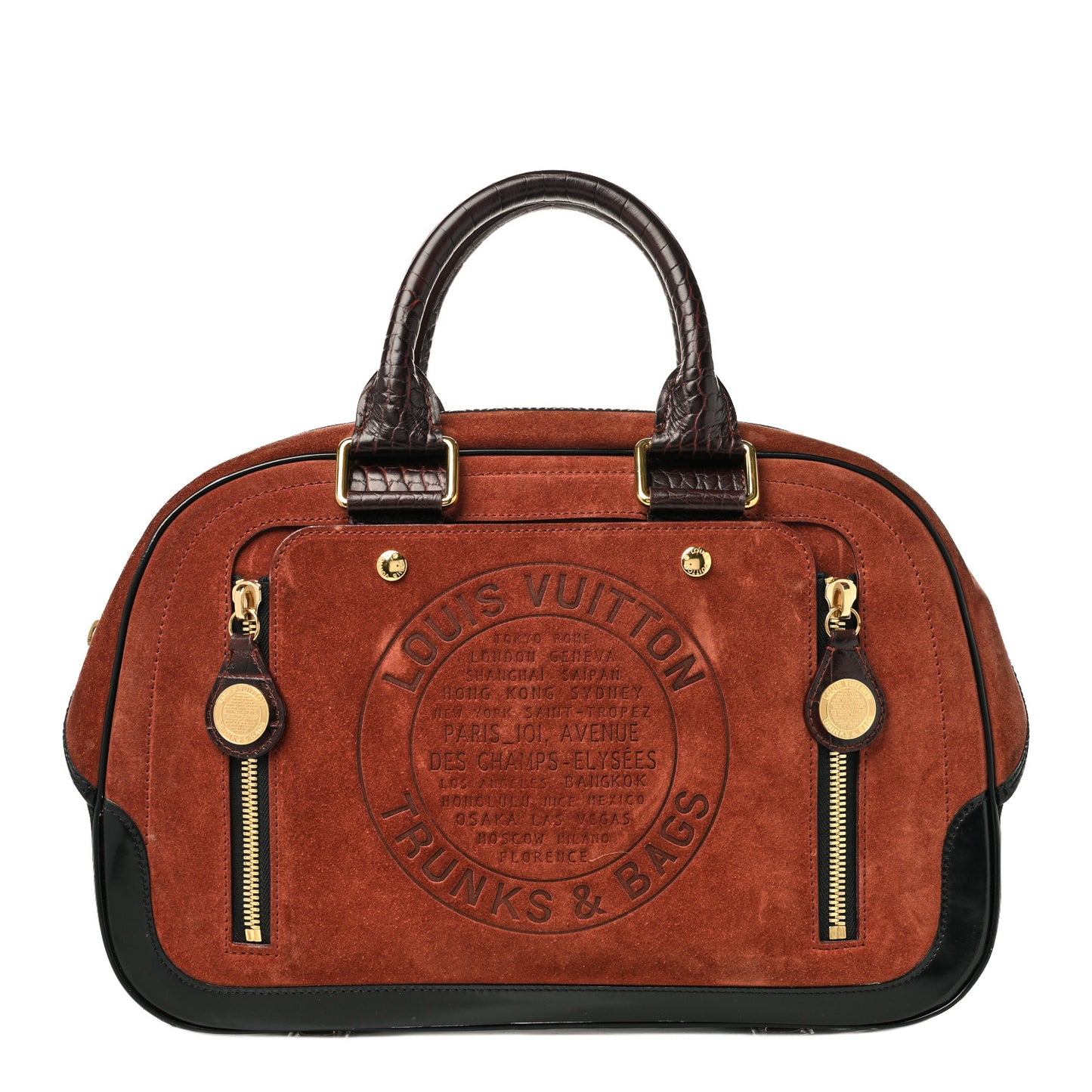 Suede Stamped Havane Bowler GM Brun