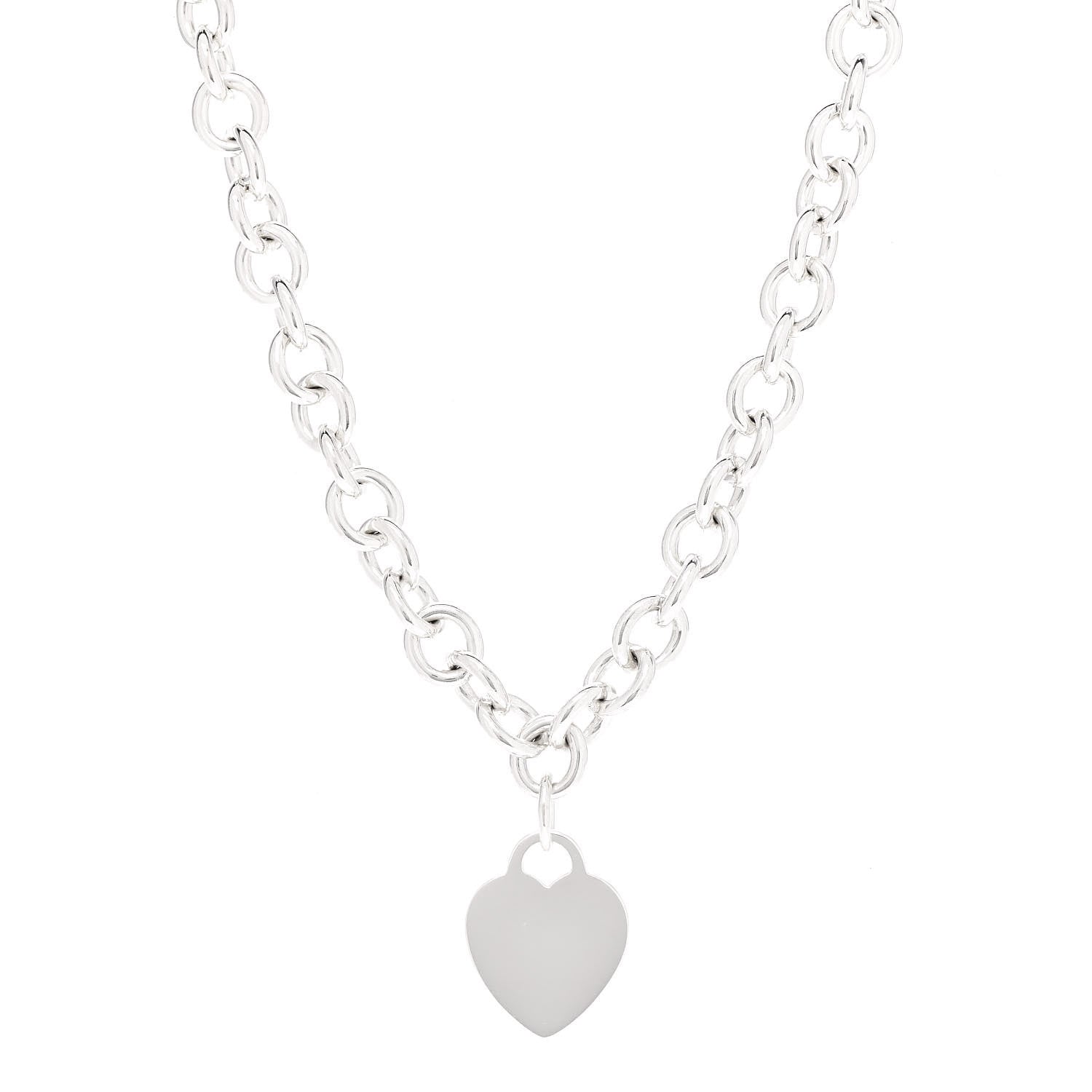Tiffany Sterling Silver Heart Tag Necklace 1 of 5