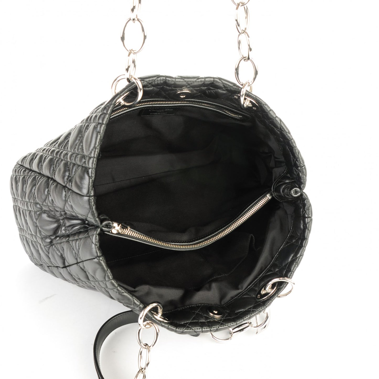 Lambskin Cannage Large Dior Soft Shopping Tote Black