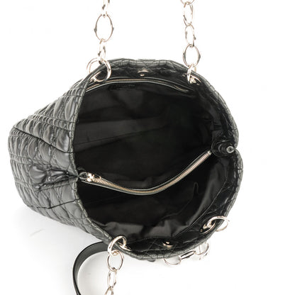 Christian Dior Lambskin Cannage Large Dior Soft Shopping Tote Black 8 of 13