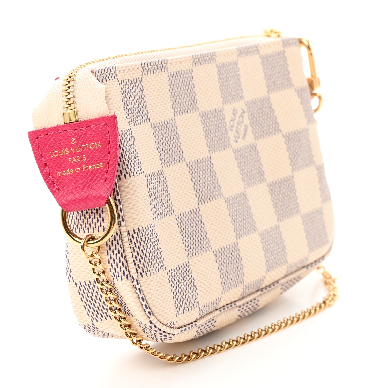 Louis Vuitton Damier Azur 2021 Christmas Animation Hollywood Mini Pochette Accessories Fuchsia 3 of 8