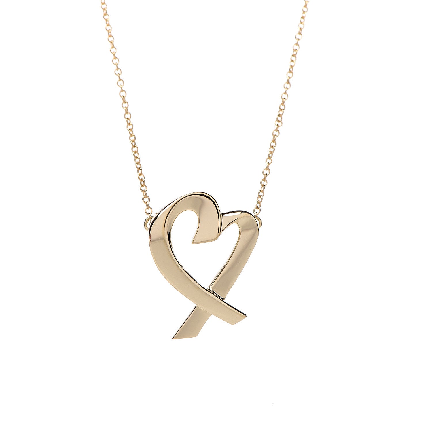 Tiffany 18K Yellow Gold Small Paloma Picasso Loving Heart Pendant Necklace 4 of 7