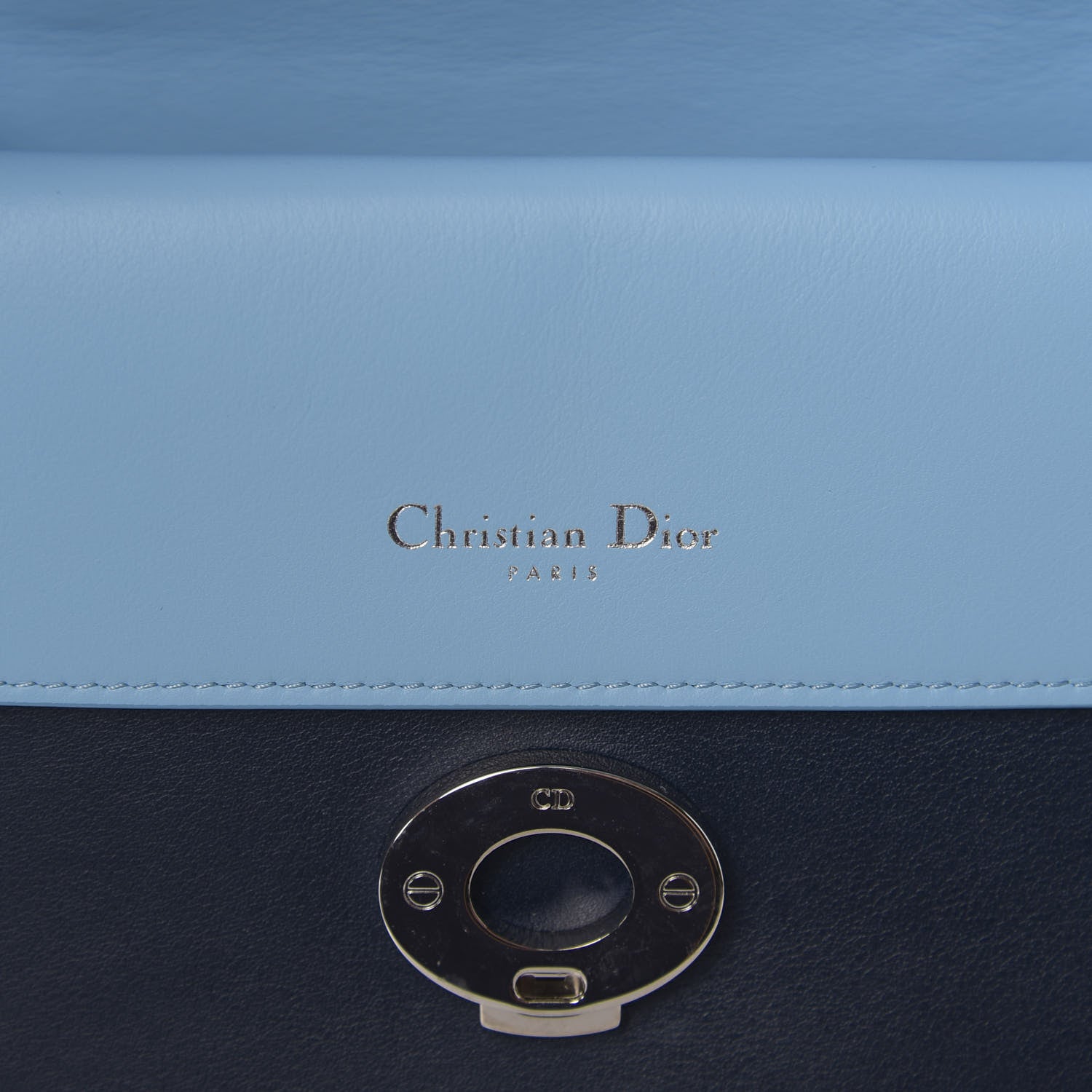 Christian Dior Smooth Calfskin Small Tri-Color Be Dior Flap Navy Blue 5 of 9