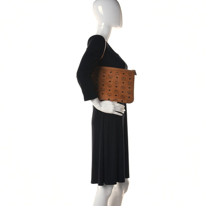 MCM Visetos Liz Shopper Tote Pouch Cognac 3 of 12
