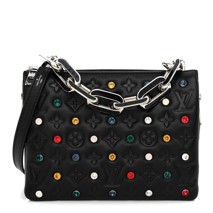 Louis Vuitton Lambskin Monogram Crystal Embossed Embellished Coussin BB Black 1 of 11