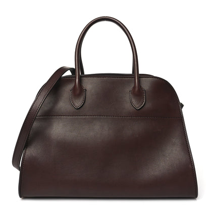 The Row Polished Saddle Calfskin Soft Margaux 12 Dark Brown 1 of 9