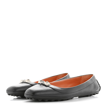Hermes Calfskin Liberty Ballerina Flats 37 Black 4 of 13