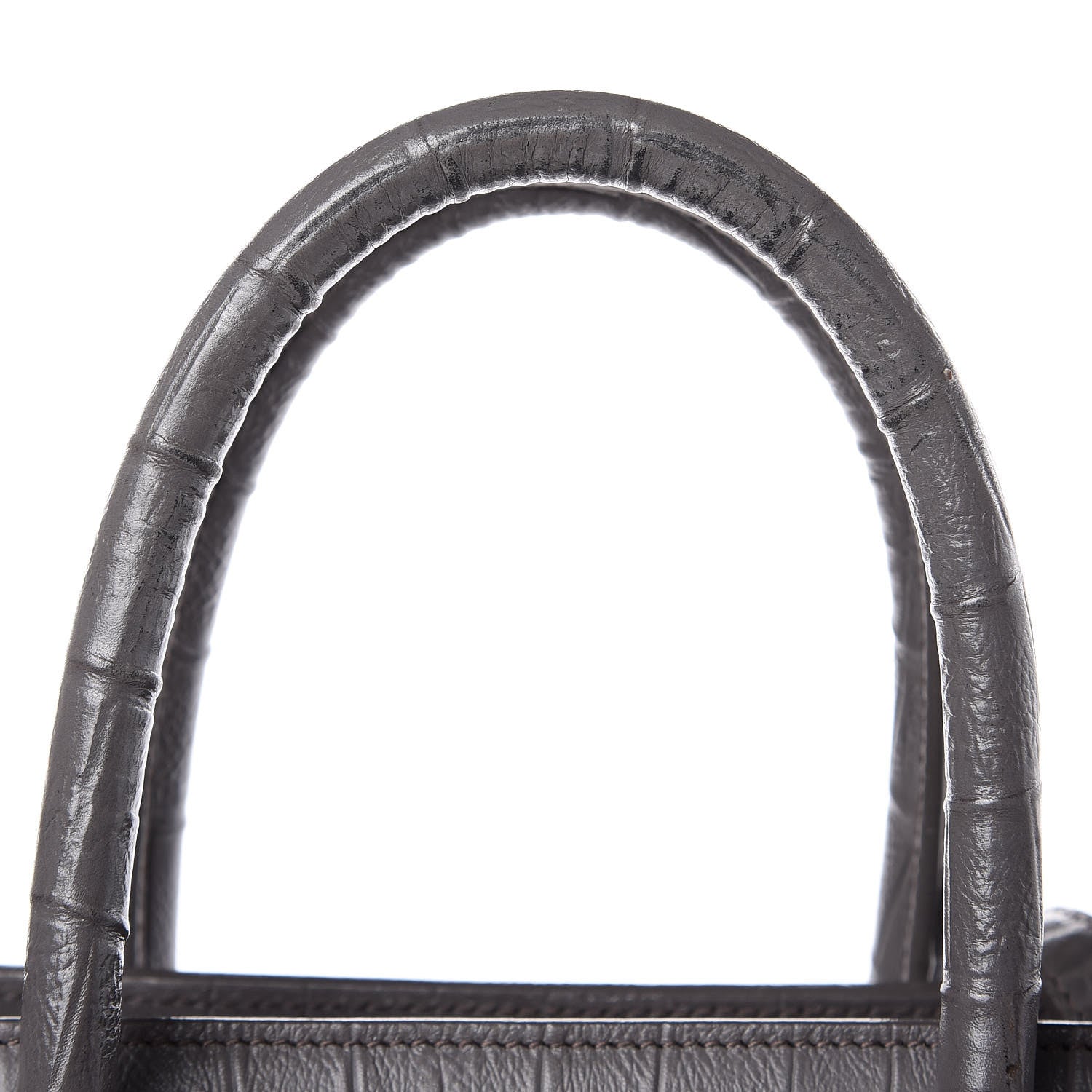 Saint Laurent Calfskin Crocodile Embossed Small Sac De Jour Fog 8 of 13