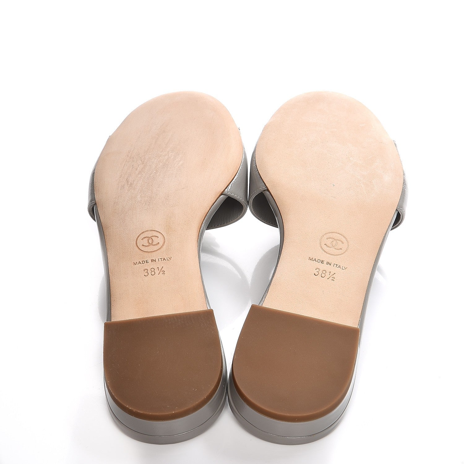 Chanel Calfskin Python Camellia Sandal Mules 38.5 Grey Silver 5 of 8