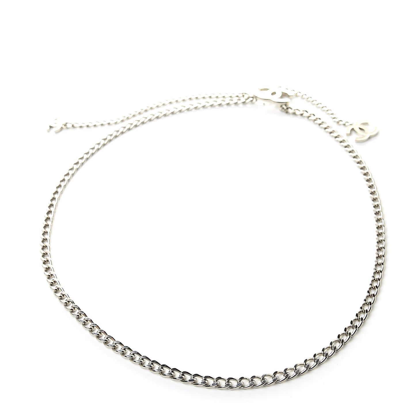 Enamel CC Ceinture Fantai Adjustable Belt Silver White