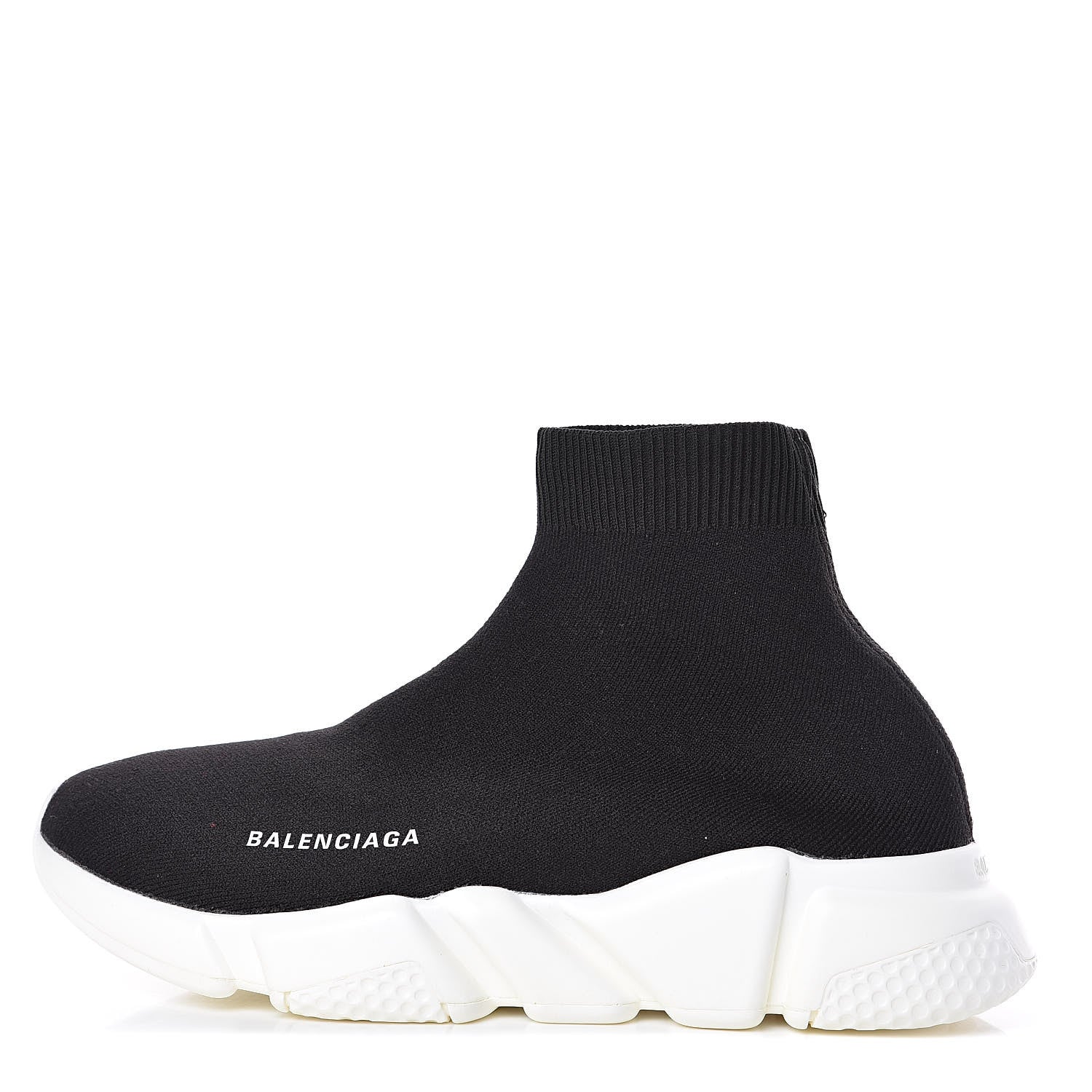 Balenciaga Neoprene Knit Womens Speed Sneakers 38 Black White 1 of 8