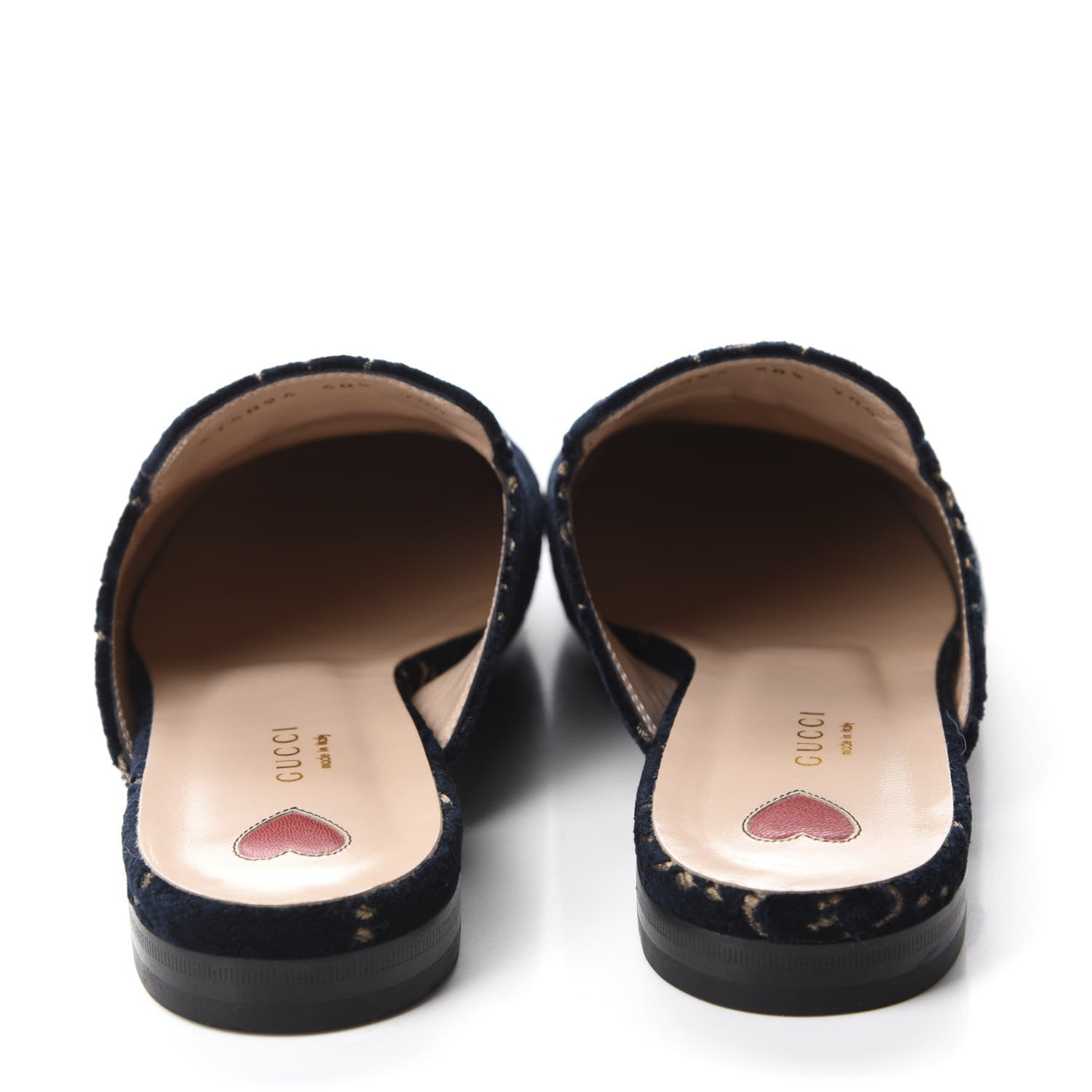 Gucci Velvet GG Monogram Womens Princetown Slippers 40.5 Blue Beige 5 of 9