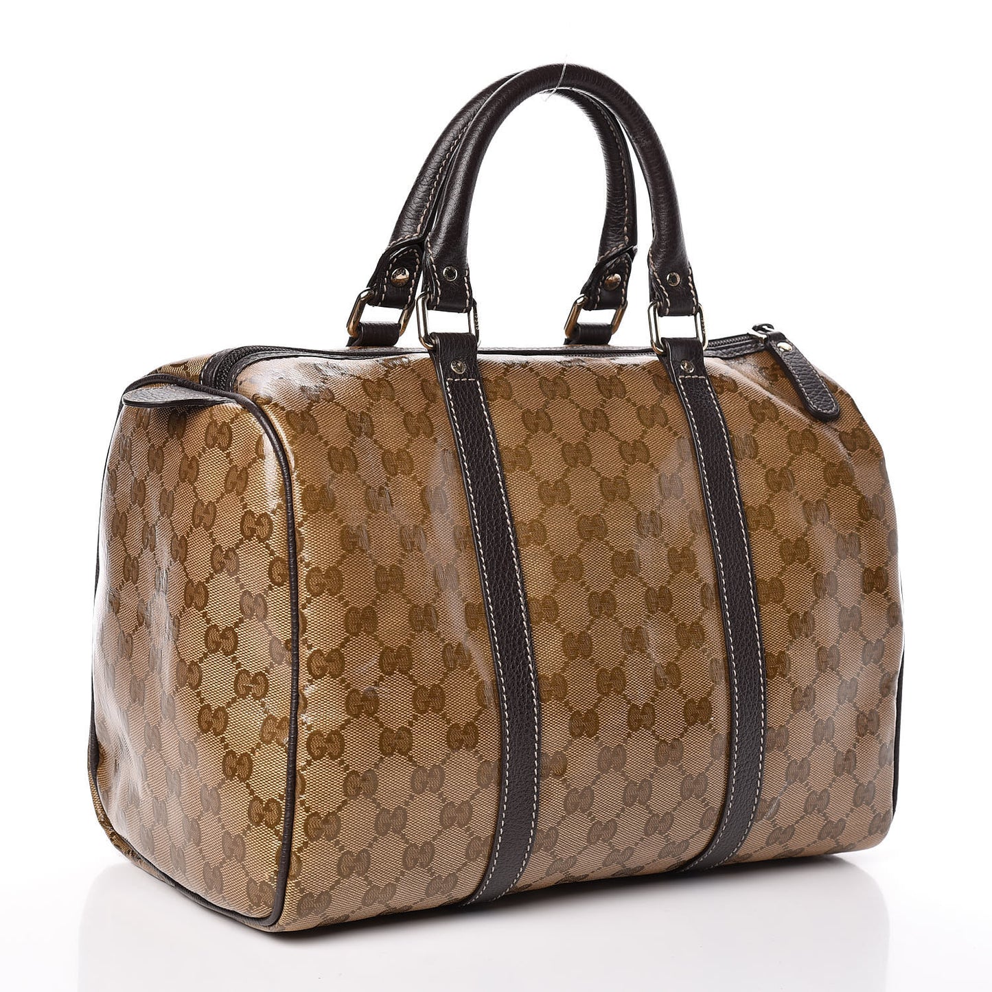 Crystal Monogram Medium Joy Boston Dark Brown