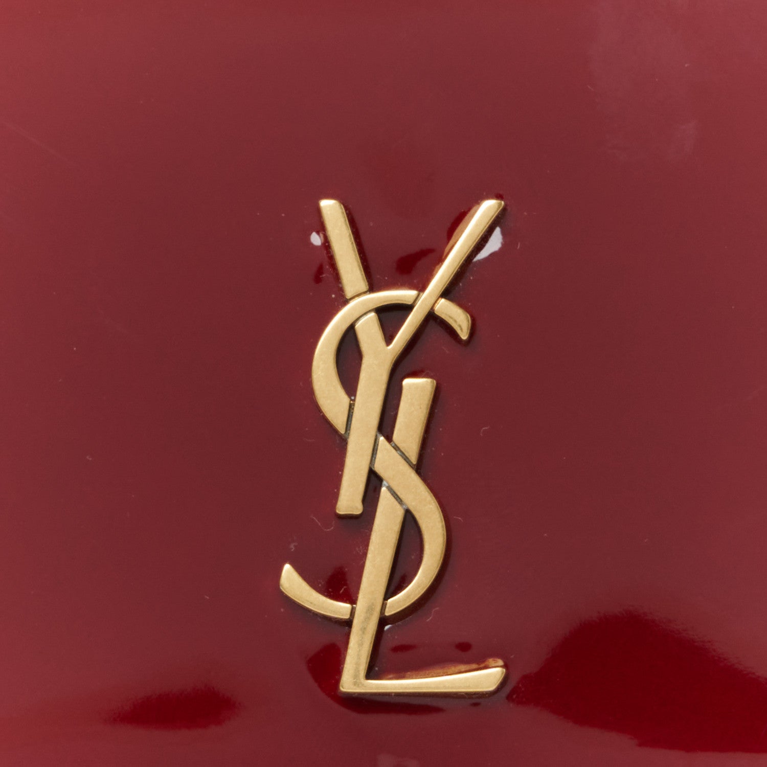 Saint Laurent Patent Monogram Phone Holder Crossbody Chataigne 8 of 10