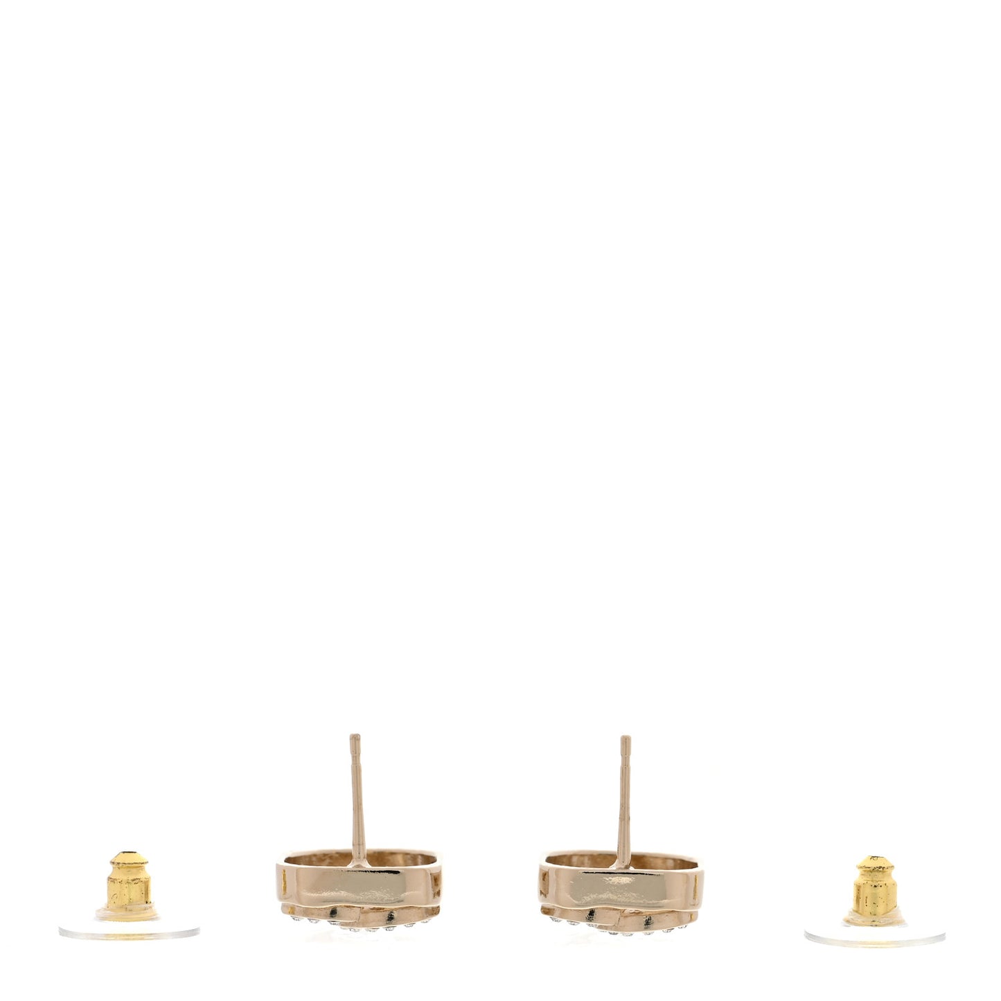 Crystal Square CC Earrings Gold