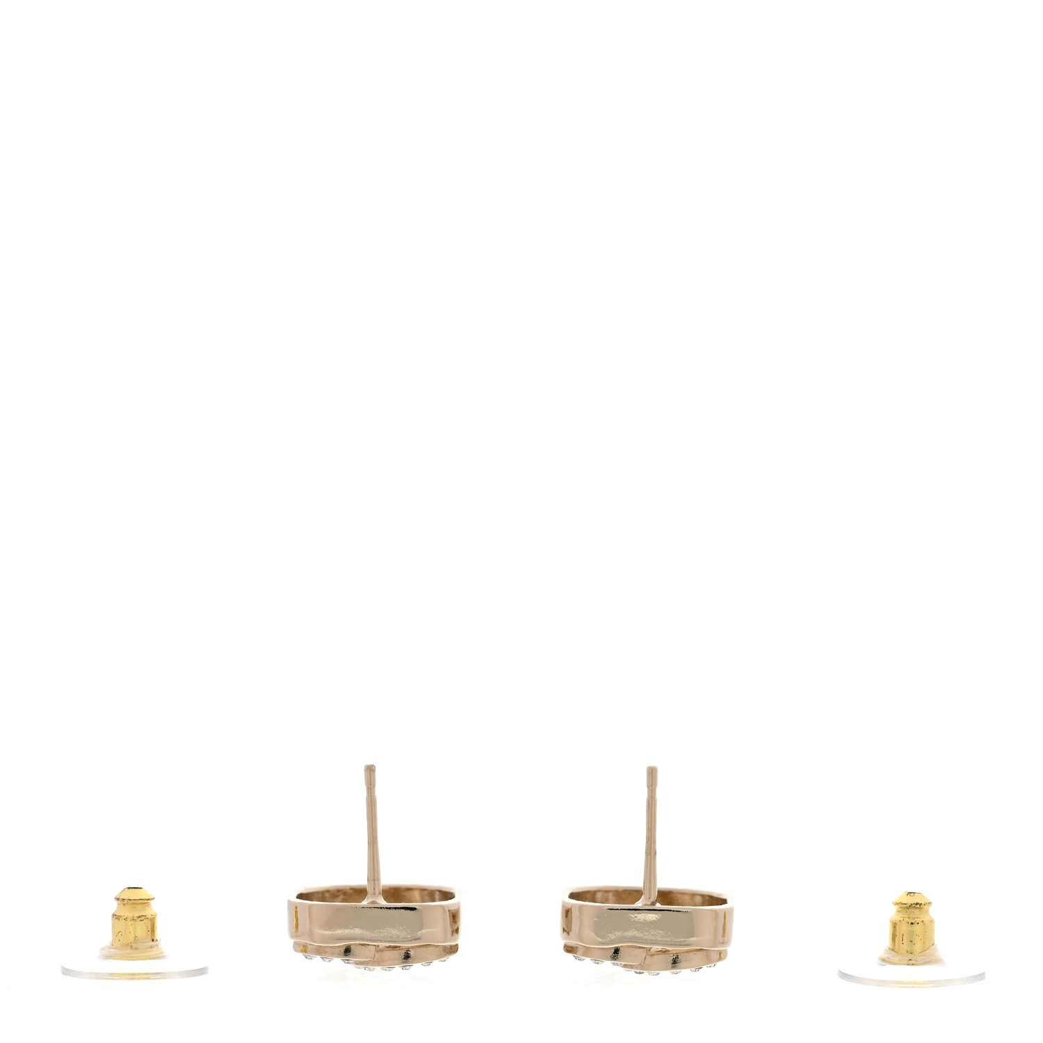 Chanel Crystal Square CC Earrings Gold 3 of 5