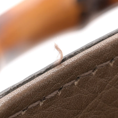 Gucci Pebbled Calfskin Medium Bamboo Shopper Tote Acero 14 of 17