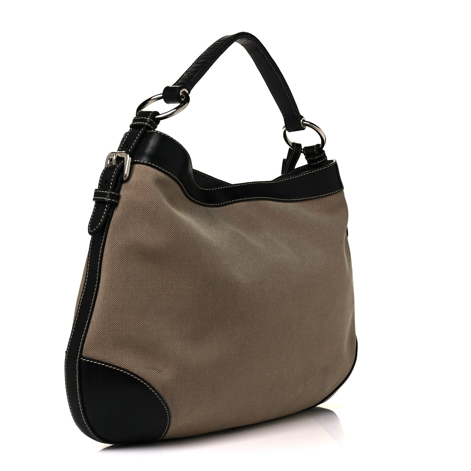 Prada Jacquard Logo Hobo Corda Bruciato 2 of 10