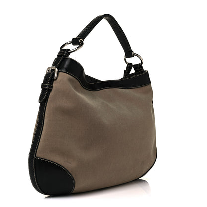 Prada Jacquard Logo Hobo Corda Bruciato 2 of 10