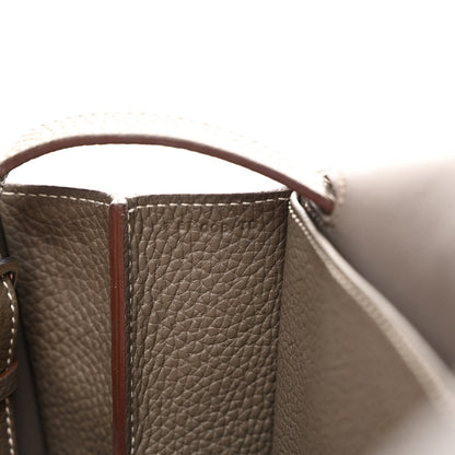 Hermes Taurillon Clemence Halzan 31 GM Etain 7 of 13