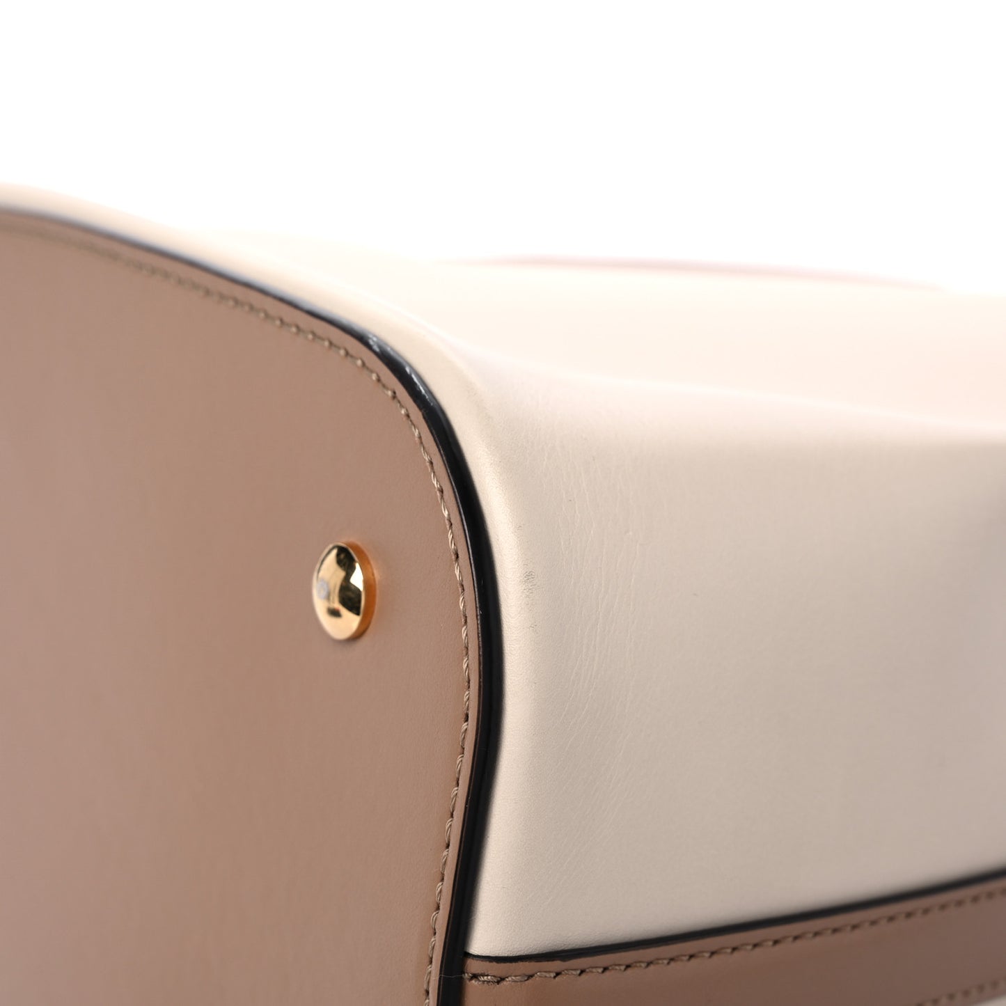 Calfskin Small Peggy Bucket Bag Cream