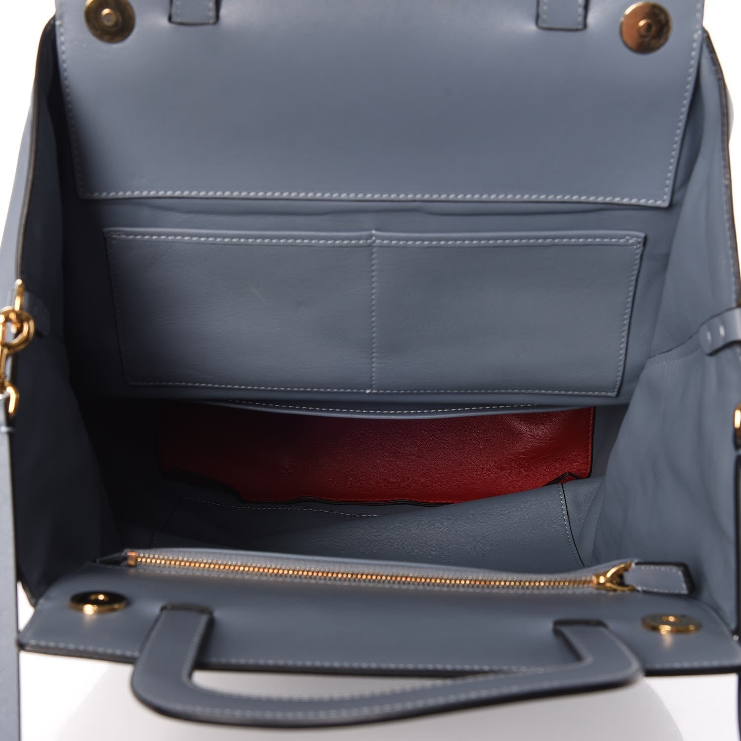 Valentino Garavani Calfskin Pocket Tote Blue 5 of 11