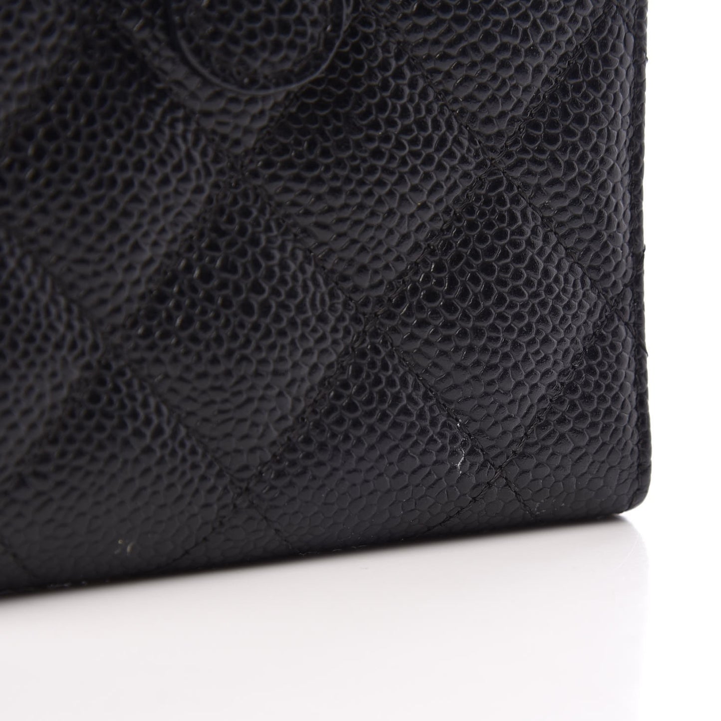 Caviar Quilted Compact French Flap Wallet Black