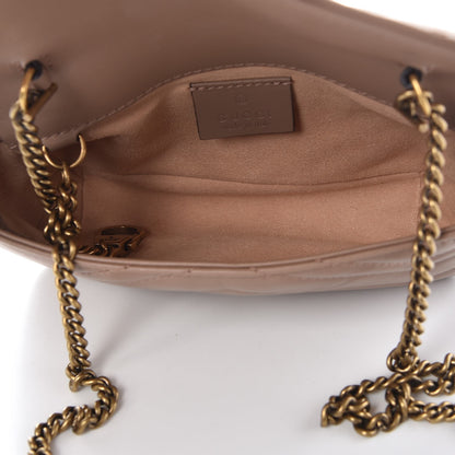 Gucci Calfskin Matelasse Super Mini GG Marmont Shoulder Bag Porcelain Rose 5 of 12