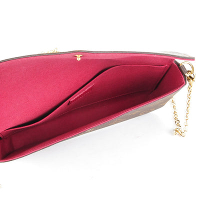 Louis Vuitton Monogram Pochette Felicie Chain Wallet Fuchsia 5 of 8