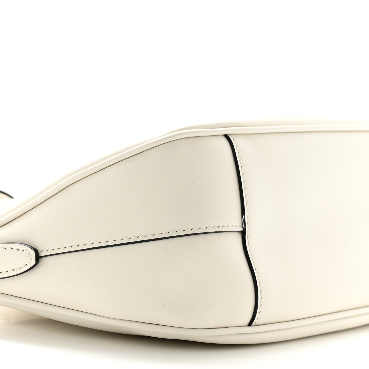 City Calfskin Small Triangle Shoulder Bag White