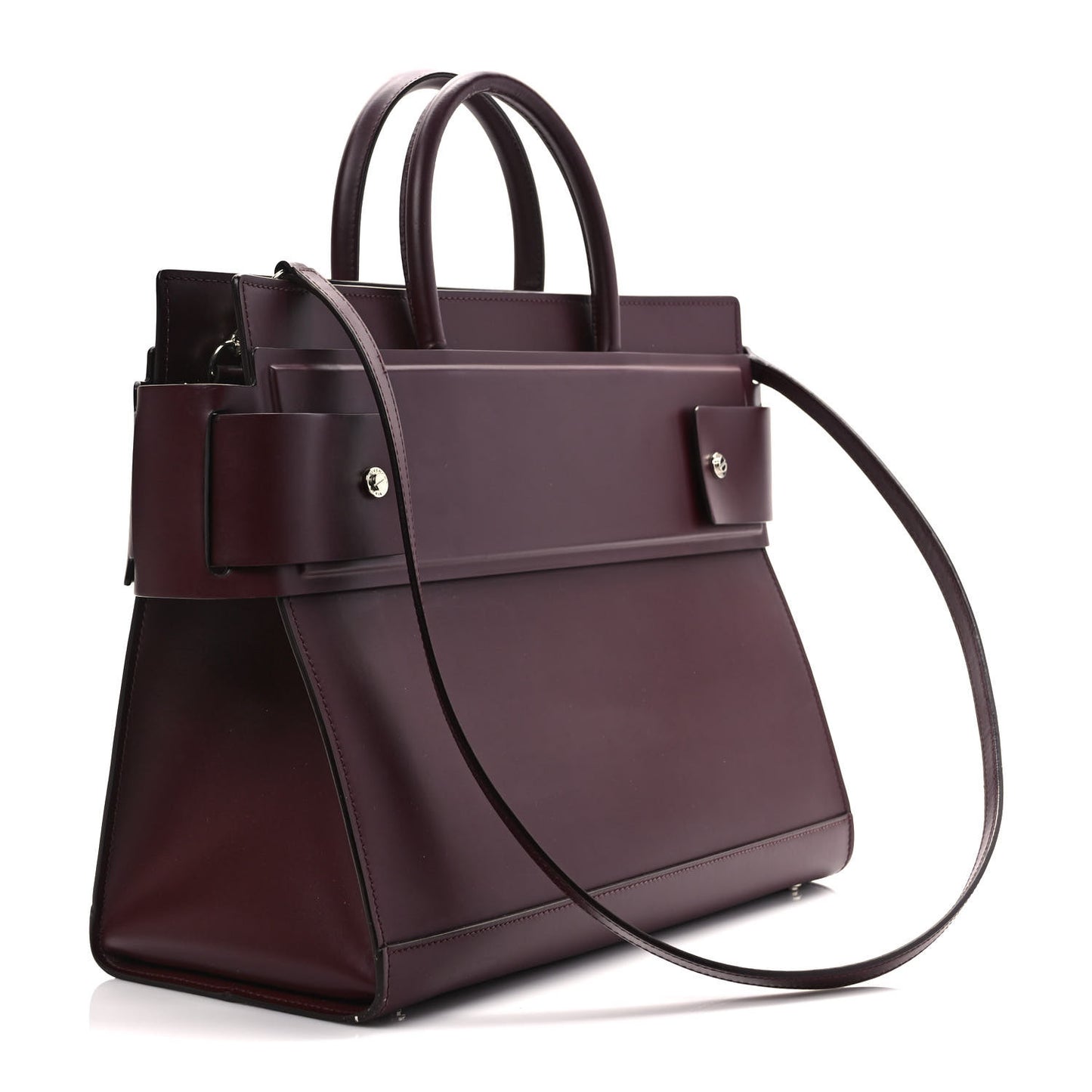 Smooth Calfskin Medium Horizon Satchel Oxblood