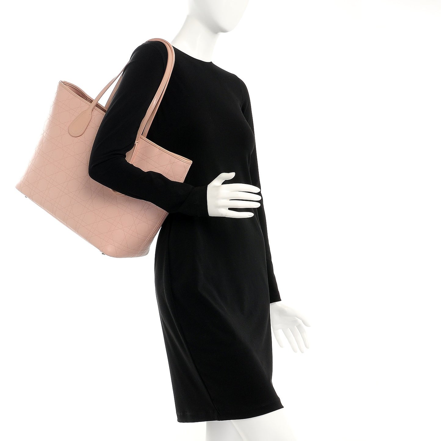 Coated Canvas Cannage Panarea Shopping Tote Rosato