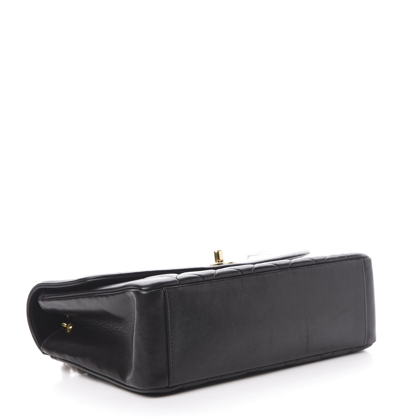 Lambskin Quilted Medium Single Flap Black