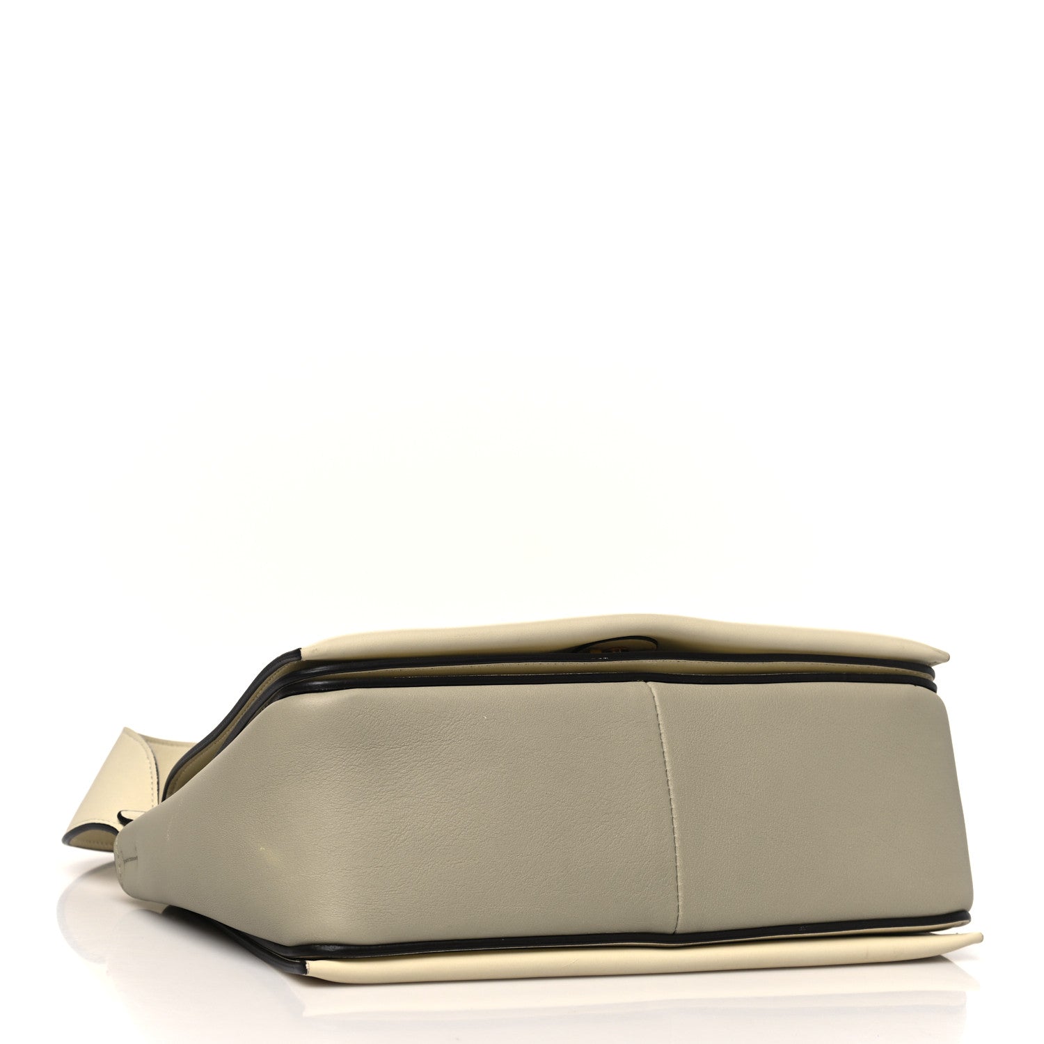 Celine Shiny Smooth Calfskin Medium Frame Shoulder Bag Chalk Mastic 4 of 10