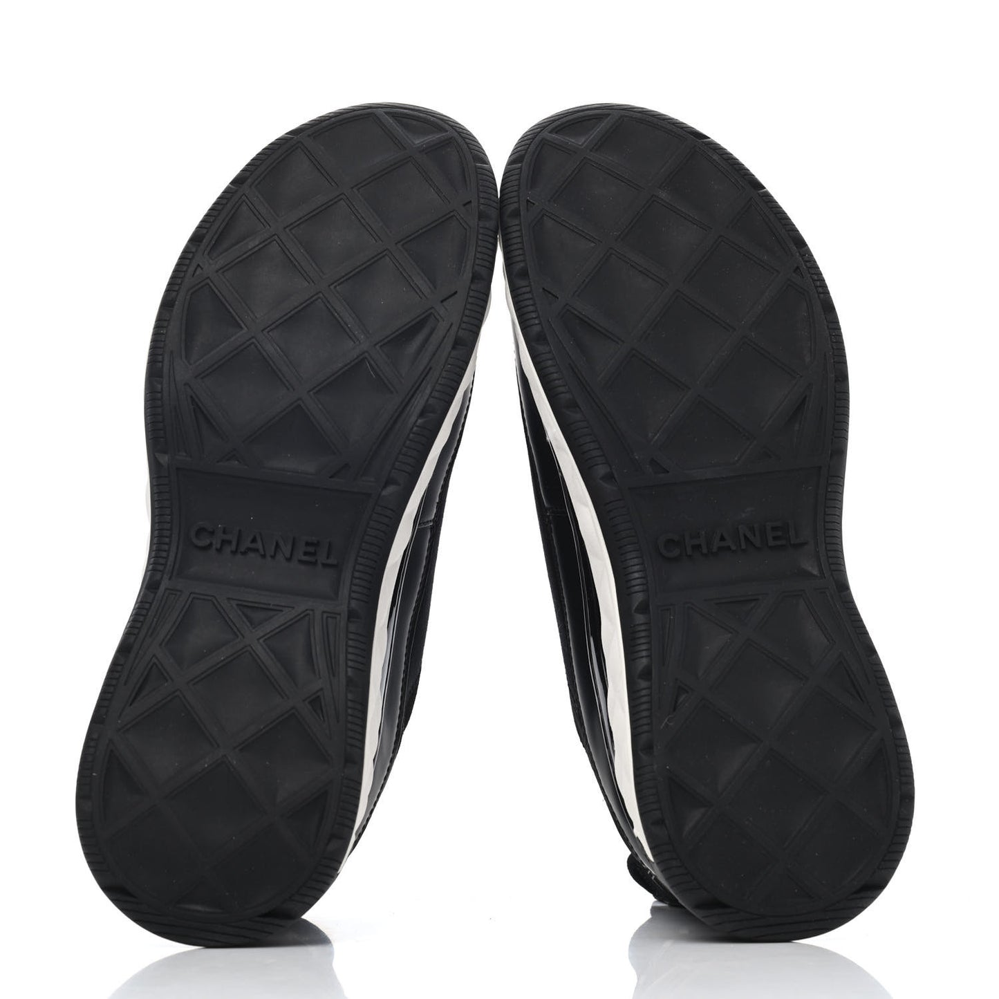 Velvet Calfskin Mixed Fibers CC Sneakers 38 Black