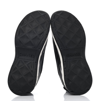 Chanel Velvet Calfskin Mixed Fibers CC Sneakers 38 Black 4 of 4