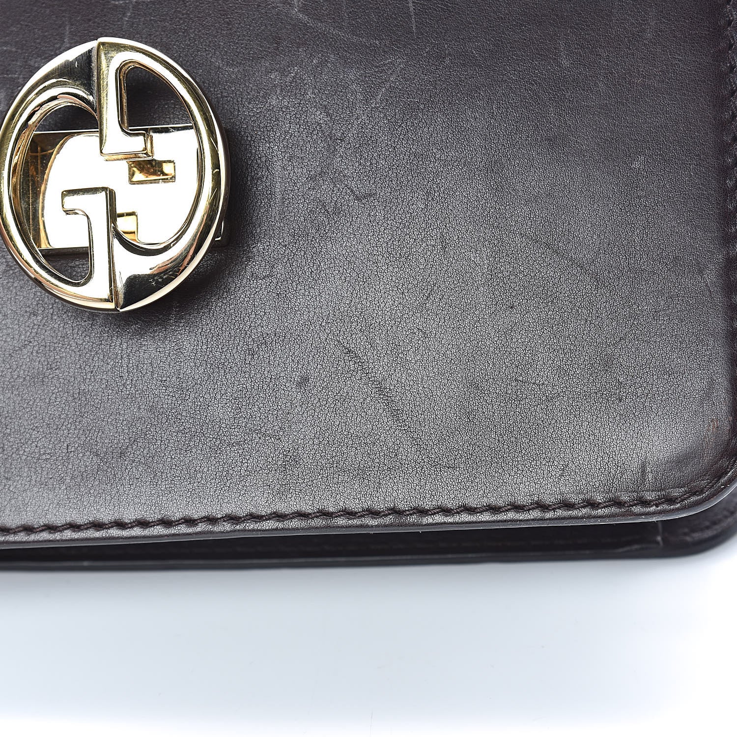 Gucci Calfskin Medium 1973 Shoulder Flap Bag Dark Brown 16 of 23
