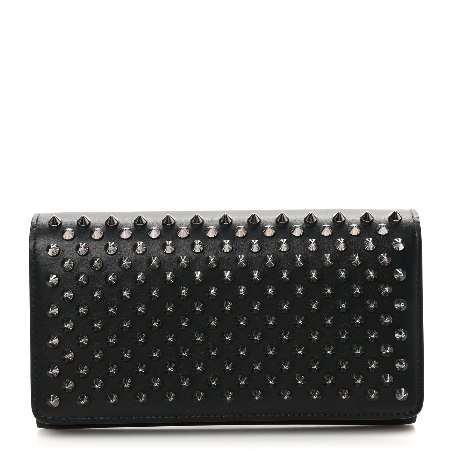 Christian Louboutin Calfskin Spikes Macaron Wallet Black 1 of 9