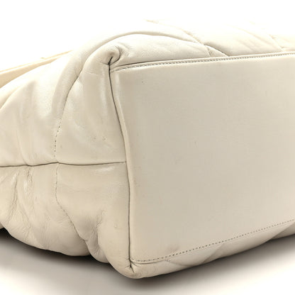 Saint Laurent Lambskin Quilted Medium Loulou Puffer Monogram Chain Satchel Crema Soft 8 of 9