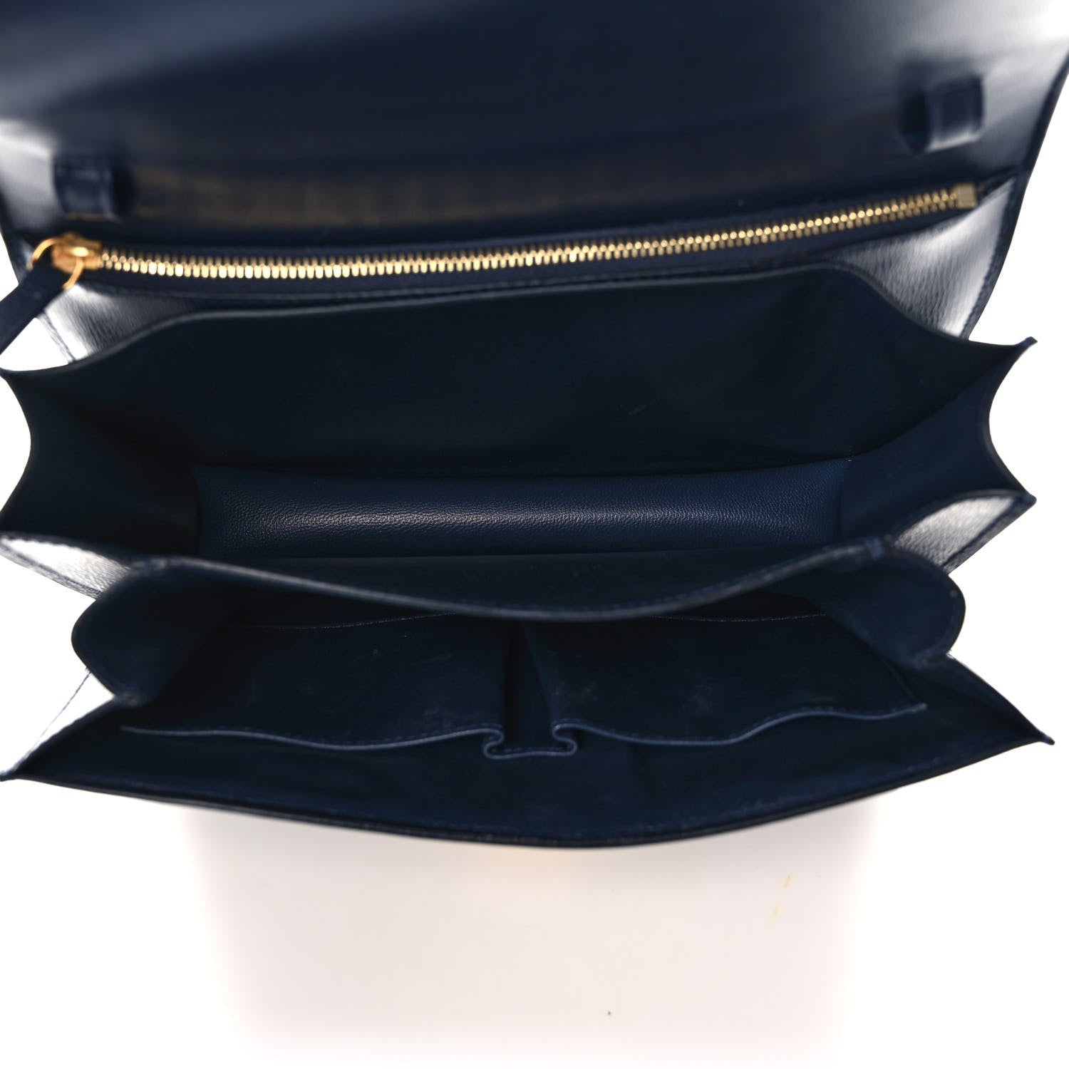 Celine Liege Calfskin Medium Classic Box Flap Bag Dark Blue 5 of 10