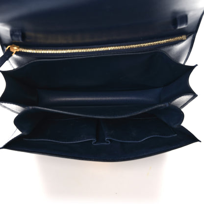 Celine Liege Calfskin Medium Classic Box Flap Bag Dark Blue 5 of 10