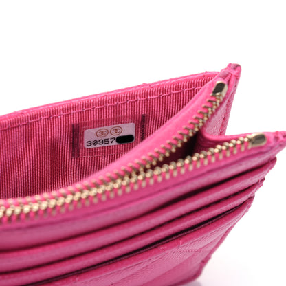 Chanel Caviar Quilted CC Zip Card Holder Pink 7 of 11